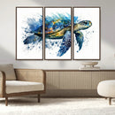 Turtle Wall Art Canvas Print, Framed Watercolor Turtle Art by MyGreatCanvas | Canvas Wall Art Prints | Photo Prints & Wall Decor