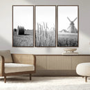 Vintage Farmhouse Black and White Triptych Wall Art – Giclee