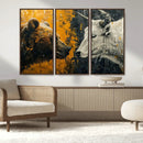 Bear and Bull Wall Art Canvas Print – Abstract Animal