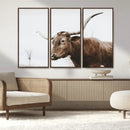 Rustic Bull Wall Art Canvas Print – Modern Longhorn