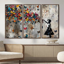 Banksy Wall Art - Banksy Girl and Butterfly Explosion Wall