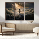 Jesus Walking on Water Wall Art Canvas Print - Religious