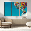 Carl Fredricksen, Up Movie Wall Art, Colorful Balloon House