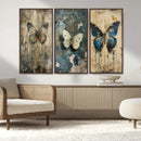 Butterfly Wall Art Trio | Vintage Butterfly Canvas Print | by MyGreatCanvas | Canvas Wall Art Prints | Photo Prints & Wall Decor