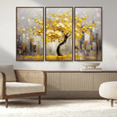 Golden Tree Canvas Print | Abstract Wall Art for Modern