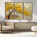 Yellow Blossom Tree Canvas Wall Art - Floral Abstract Modern