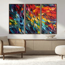 Vibrant Abstract Leaf Wall Art Canvas Print | Bold Colorful