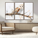 Barn Owl Wall Art on Branch | Stunning Canvas Print for