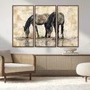 Chinese Style Abstract Black Horses Wall Art Canvas Print - by MyGreatCanvas | Canvas Wall Art Prints | Photo Prints & Wall Decor