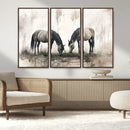 Chines Ink Style Vintage Horses Wall Art Canvas Print for by MyGreatCanvas | Canvas Wall Art Prints | Photo Prints & Wall Decor