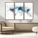 Flight Route Map Wall Art Canvas Print, Abstract Air Traffic