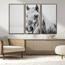 White Horse Wall Art | Ready to Hang and Framed | Winter