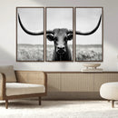 Longhorn Bull Canvas Print | Rustic Farmhouse Wall Art | by MyGreatCanvas | Canvas Wall Art Prints | Photo Prints & Wall Decor