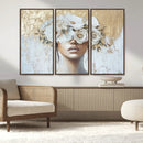 Golden Petal Wall Art - Canvas Print Flower Head Woman