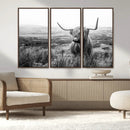 Scottish Highland Cow Wall Art | Black and White Canvas by MyGreatCanvas | Canvas Wall Art Prints | Photo Prints & Wall Decor