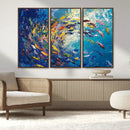 Colorful Swirling Fish School Wall Art Canvas Print |