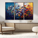 Vibrant Abstract Fish Swarm Art – Colorful Fish Inspired