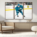 San Jose Sharks Ice Hockey Player Wall Art Canvas Print