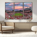 Carter-Finley Stadium Art Sunset Game Triple Canvas Wall Art