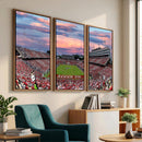 Carter-Finley Stadium Art Sunset Game Triple Canvas Wall Art