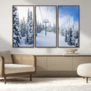 Winter Ski Lift Wall Art Print - Landscape Wall Art | Snowy