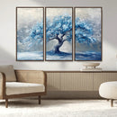 Abstract Blue Tree Art Canvas Print, Majestic Tree Wall Art