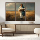 Jesus Shepherd Wall Art | Ready to Hang Triptych Canvas of