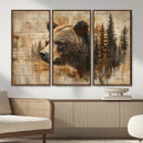Rustic Grizzly Bear Wall Art, Abstract Grizzly 399 Bear Wall