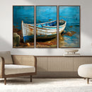 Vintage Boat on Tranquil Waters | Coastal Wall Art for