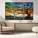 Vibrant Mosaic Tree of Life Wall Art | Stained Glass Style