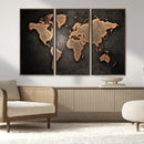 World Map Canvas Print – Framed Travel Map Wall Art for
