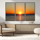 Golden Horizon Sunset Over Ocean Wall Art Canvas Print – by MyGreatCanvas | Canvas Wall Art Prints | Photo Prints & Wall Decor