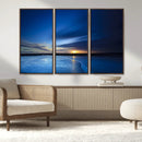 Blue Sunset Ocean Canvas Wall Art Print – Serene Coastal by MyGreatCanvas | Canvas Wall Art Prints | Photo Prints & Wall Decor