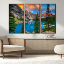 Canadian Rockies Moraine Lake Wall Art Canvas Print, Pine