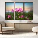 Pink Flower on the Mountain Canvas Print, Framed Pink Flower