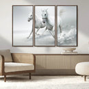 Large Wall Art Canvas Print – Beautiful Running White Horses