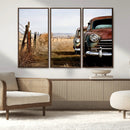 Old Rustic Classic Car Wall Art Canvas Print