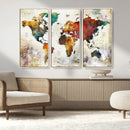 Watercolor World Map Canvas Print – Framed Wall Art for by MyGreatCanvas | Canvas Wall Art Prints | Photo Prints & Wall Decor