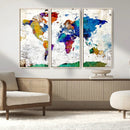 World Map Canvas Print – Detailed Map of the World Wall Art