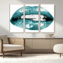 Blue Lips Wall Art Canvas Print