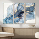 Abstract Art Print - Blue Abstract Canvas Wall Art Print