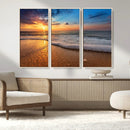 Sunset and Beach at Night Wall Art Canvas Print