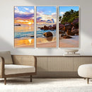 Tropical Island Beach Sunset Canvas Print