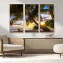 Tropical Island Sunset on the Beach Palms Wall Art Canvas by MyGreatCanvas | Canvas Wall Art Prints | Photo Prints & Wall Decor