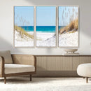 Serene Coastal Dune Path with Ocean View, 3-Panel Beach