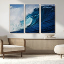 Ocean Wave at Sunset Canvas Art, Large Wall Print of Vibrant
