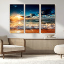 Golden Hour Sunset Over Ocean Waves Wall Art Canvas Print | by MyGreatCanvas | Canvas Wall Art Prints | Photo Prints & Wall Decor