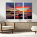 Glorious Sunset on The Beach Wall Art Canvas Print