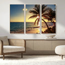 Sunset Palm Trees Wall Art Canvas Print
