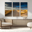 Ocean Beach Dark Clouds Wall Art Canvas Print